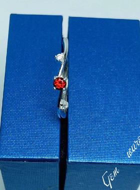 石榴石戒指925银镀18K金简约女