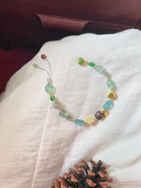 原创设计天然翡翠托帕石手链女款小众设计感高级轻奢精致闺蜜礼物