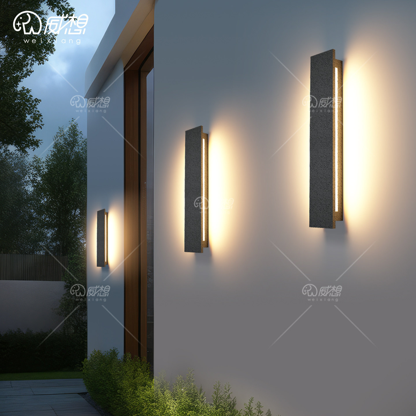 户外防水微水泥壁灯室外别墅酒店花园露台阳台围墙庭院门前洗墙灯,淘宝优惠券,粉丝福利购,淘宝优惠卷