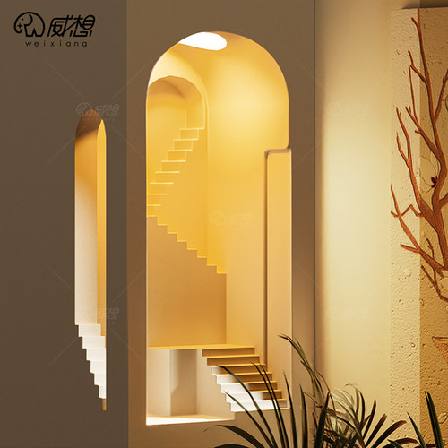 梦想家石膏壁灯嵌入式转角墙角感应灯内嵌预埋走廊楼梯氛围壁龛灯 - 图2