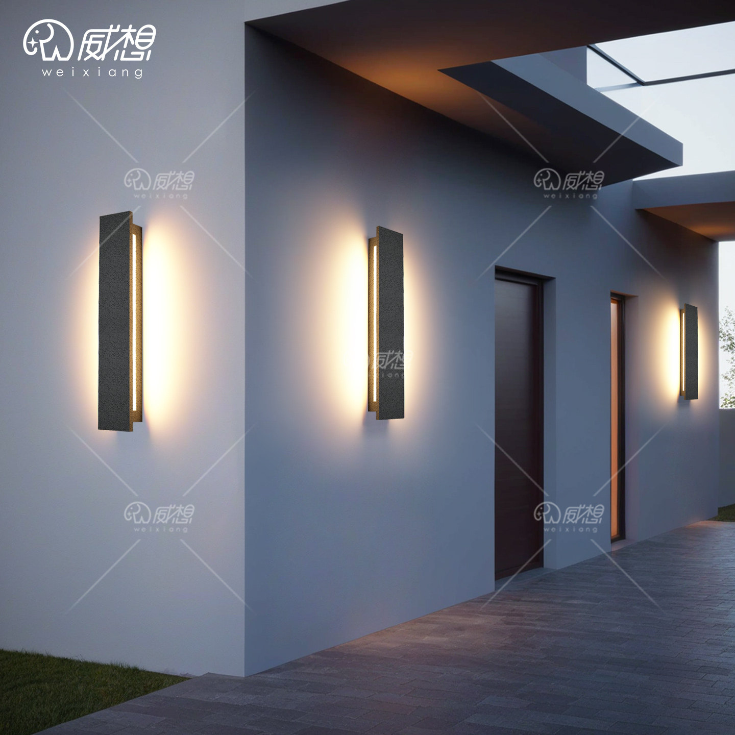 户外防水微水泥壁灯室外别墅酒店花园露台阳台围墙庭院门前洗墙灯,淘宝优惠券,粉丝福利购,淘宝优惠卷