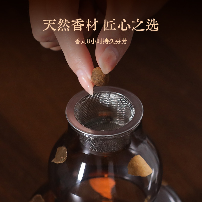 弘毅斋新品烛光空薰炉礼盒套装家用卧室玻璃创意葫芦香炉新春礼物,淘宝优惠券,粉丝福利购,淘宝优惠卷