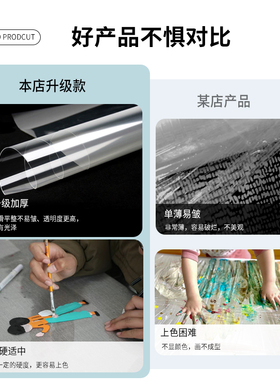 pvc透明玻璃纸塑料片绘画涂鸦薄膜幼儿园手工环创材料画画pet软膜