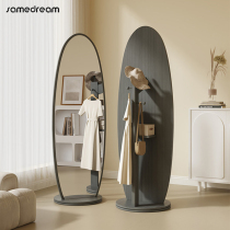Rotating full body mirror wearing mirror home floor mirror for girls and boys Bedrooms cloakroom clots frame mirror subnet Red creative fitting mirror