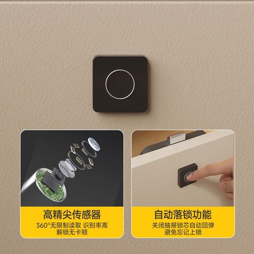 新智能实木床头柜带指纹锁家用卧室轻奢高级感小型床边柜子免安装 - 图1