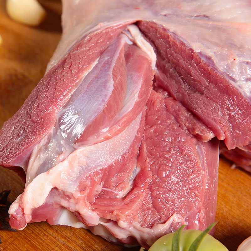 大庄园内蒙古锡盟羔羊后腿肉1kg新鲜整只烧烤食材冷冻羊腿肉