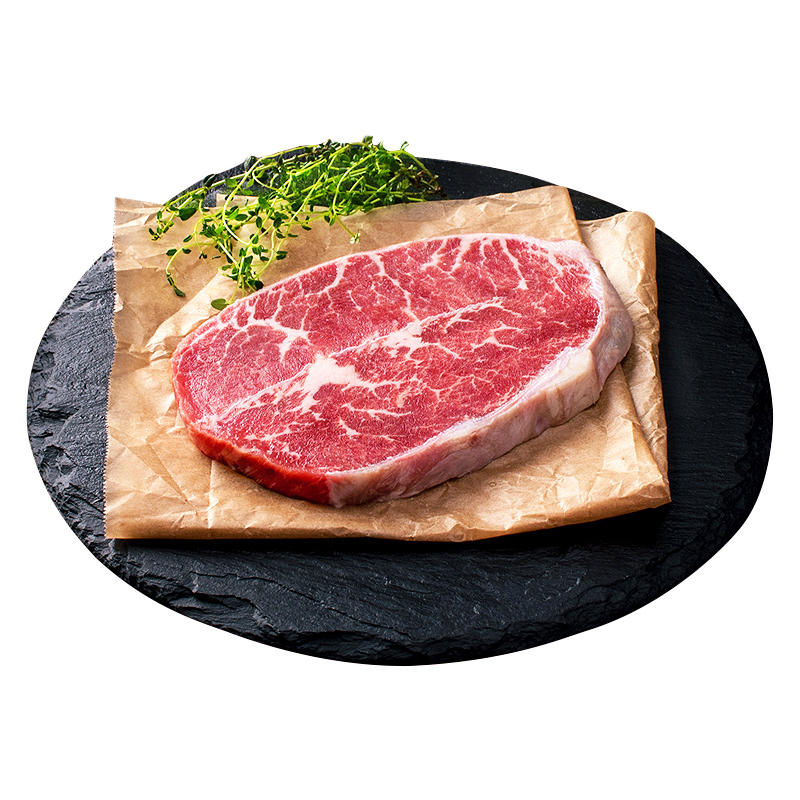 绝世食品旗舰店绝世加拿大3A原肉原切谷饲板腱牡蛎肉雪花牛排6片非腌900g无添加0