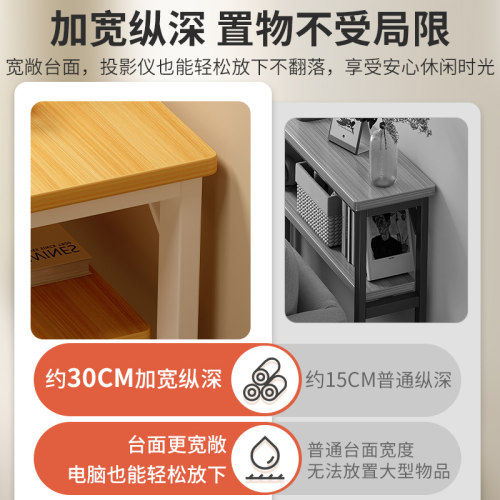 墙边小窄桌床边窄夹缝柜卧室床尾置物架落地收纳柜靠墙一字长条桌 - 图2