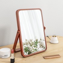 Brief Solid Wood Makeup Mirror Desktop Large Dresser home Desktop mirror Office Small portable folding mirror