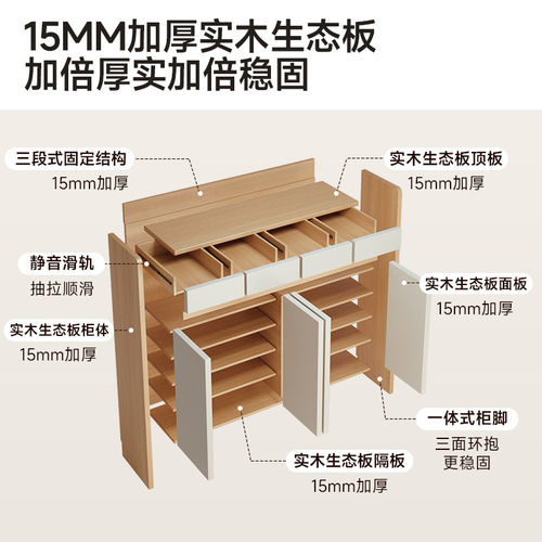鞋柜家用门口2026新款入户进门玄关收纳柜一体靠墙门外走廊用鞋架 - 图2