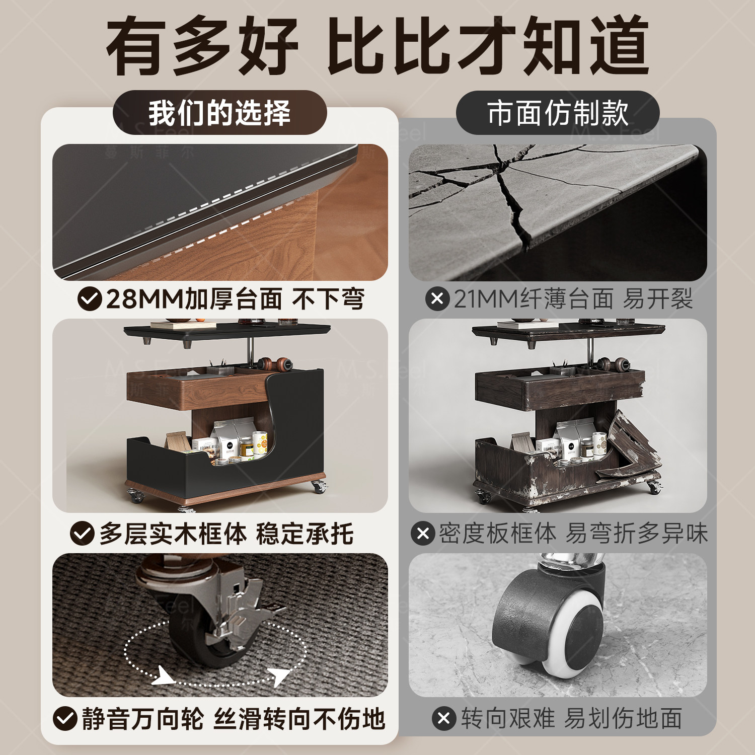 实木茶几可移动客厅家用边几边柜小户型2025新款旋转升降桌子,淘宝优惠券,粉丝福利购,淘宝优惠卷