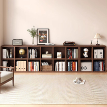 Solid wood bookshelf floor shelve free combination plaid cabinet containing cabinet bookcase lockers integrated display cabinet