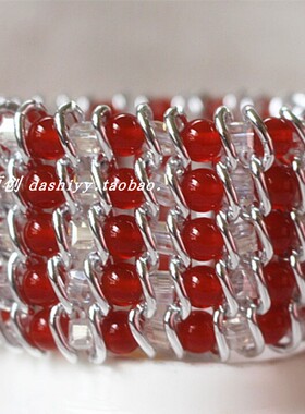 遮伤疤仿珍珠百搭宽版手镯原创