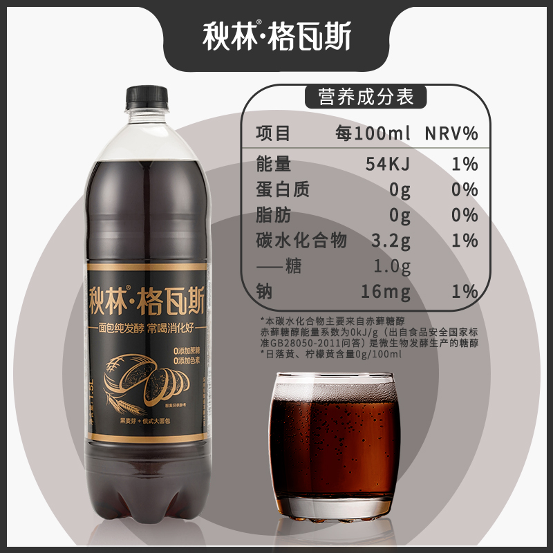 秋林格瓦斯饮料大瓶非酒精饮料面包发酵汽水哈尔滨特产格瓦斯大瓶