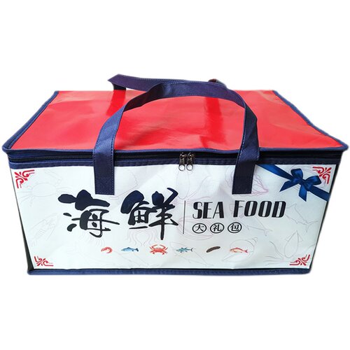 现货2020款海鲜大礼包保温袋无纺布腹膜冰包3号4号邮政保鲜包定制 - 图3