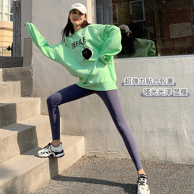 比丽福旗舰店年春季新款鲨鱼皮打底裤女春秋夏季薄款外穿紧身提臀芭比瑜伽3