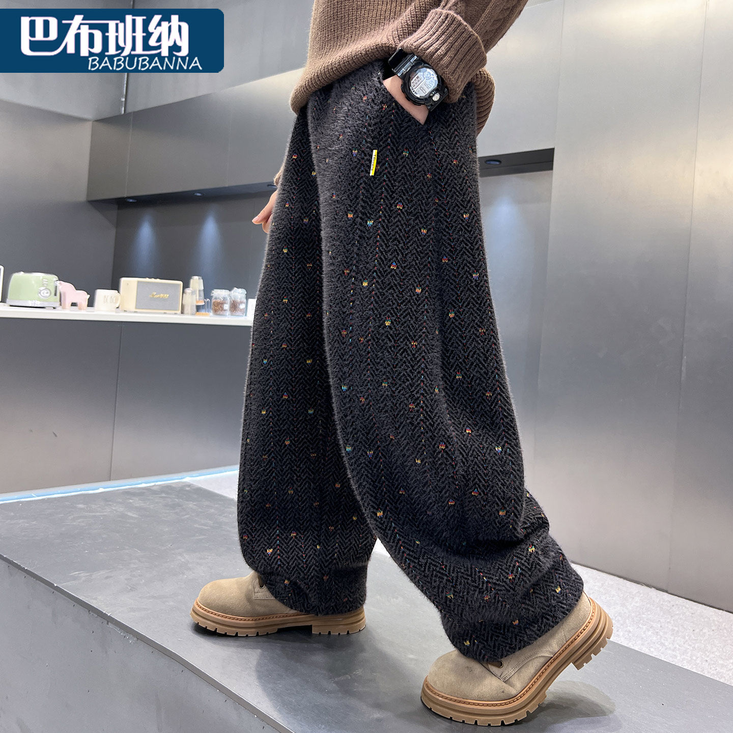 儿童加绒裤子2025新款秋冬款男童休闲裤大童直筒裤男孩一体绒长裤,淘宝优惠券,粉丝福利购,淘宝优惠卷