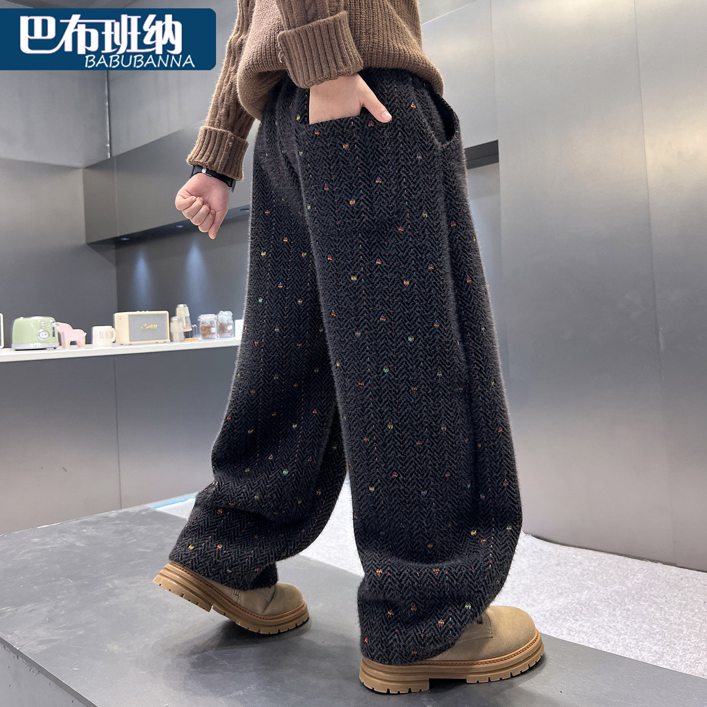 儿童加绒裤子2025新款秋冬款男童休闲裤大童直筒裤男孩一体绒长裤,淘宝优惠券,粉丝福利购,淘宝优惠卷