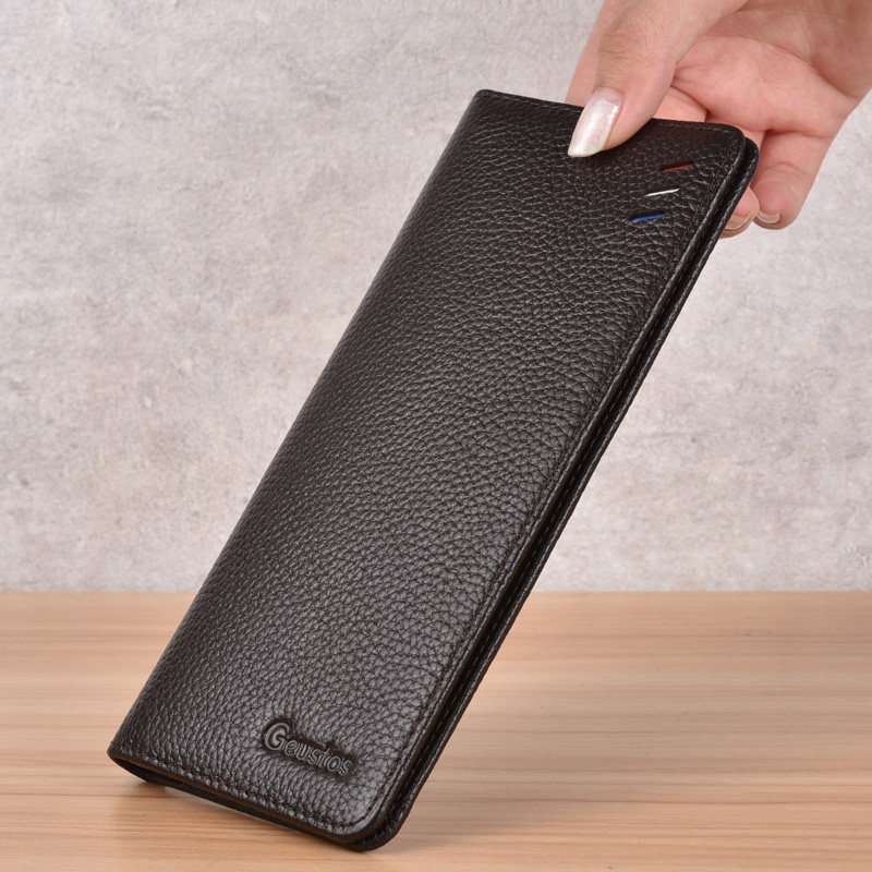 2020新款长款真皮拉链青年皮夹子 瑞贝卡罗西钱包