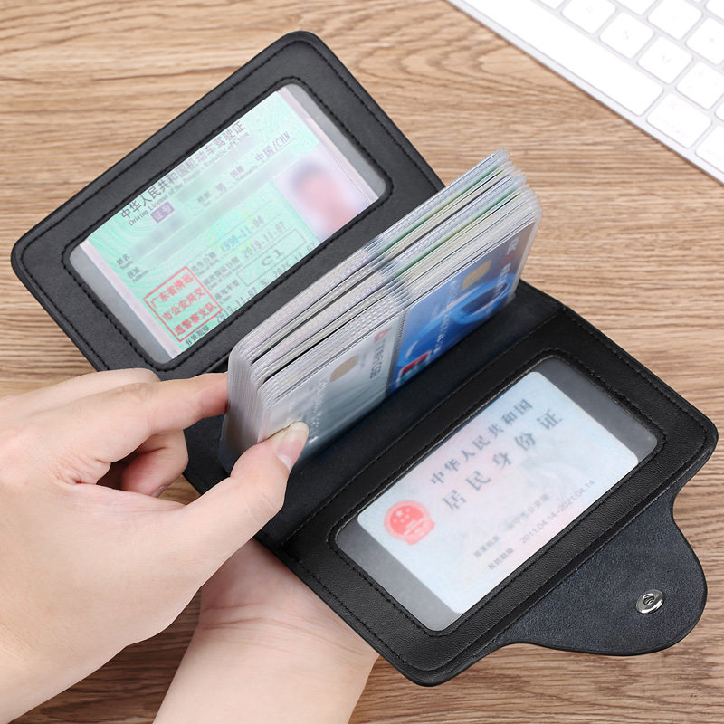 牛皮卡包男大容量女简约卡套钱包 瑞贝卡罗西卡包