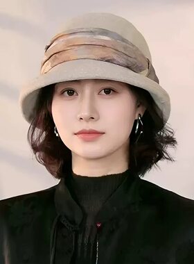 女款宽檐保暖妈妈帽洋气女帽冬帽