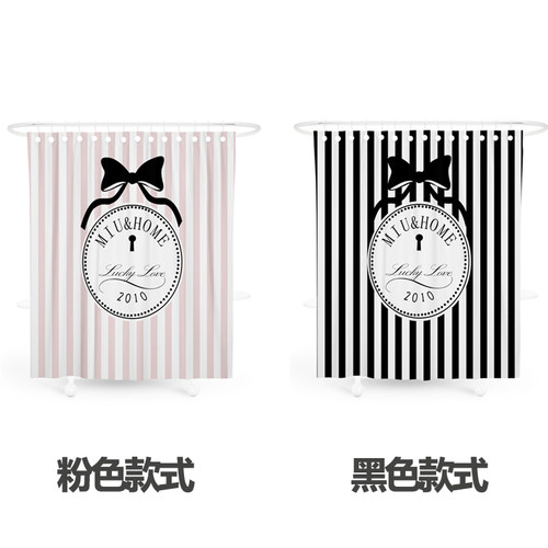 现代卡通可爱浴帘定制防水加厚防霉卫生间欧式浴室帘创意隔断帘子 - 图3