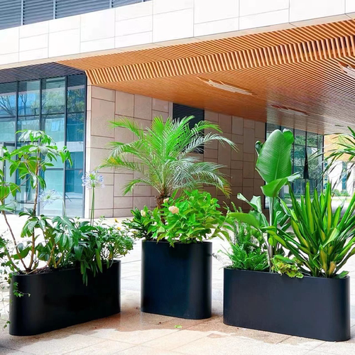 室外铁艺创意花箱售楼部广场花坛商业街外摆围栏隔断户外种植花槽 - 图1