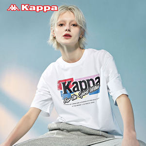 Kappa卡帕女夏运动短袖背靠背圆领T恤针织图案衫20新品K0A22TD38D