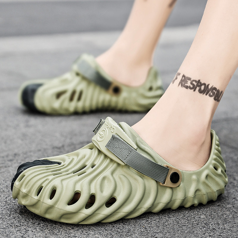 夏季包头凉鞋男镂空沙滩凉拖男士外穿休闲运动拖鞋防滑软底洞洞鞋,淘宝优惠券,粉丝福利购,淘宝优惠卷