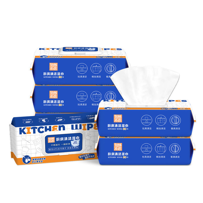 泉林本色厨房湿巾80抽加厚厨房用纸餐厨湿巾去重油污清洁厨房纸巾,淘宝优惠券,粉丝福利购,淘宝优惠卷