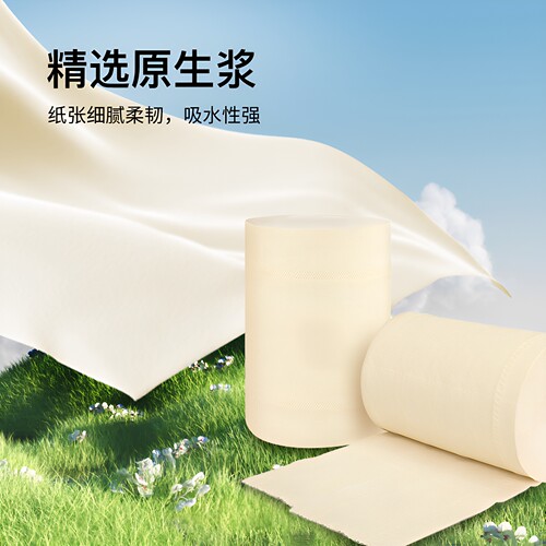 泉林本色卷纸160节整箱20卷/30卷卫生纸家庭实惠装无芯厕所手纸 - 图0
