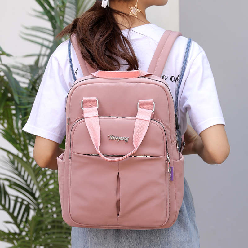 High Quality  Solid Ladies Backpacks Large Capacity Multi-p - 图1