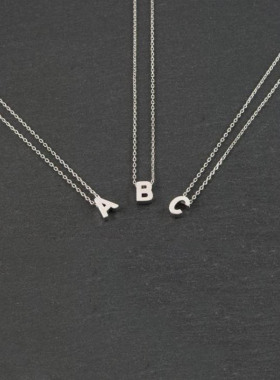 Fashion Gold Chain Initial Charms Necklace Pendant Metal Le