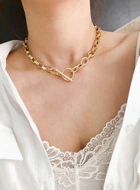 Peri'sBox Box Chain Toggle Clasp Gold Necklaces Mixed Linke