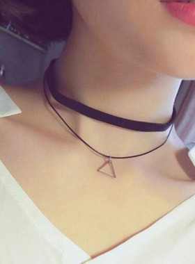 Choker Necklace Black Lace Velvet strip  woman Colla