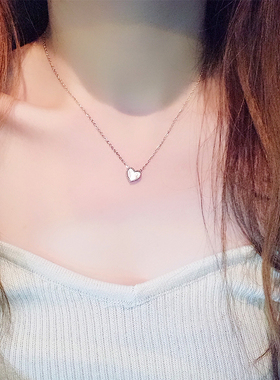 小红心钛钢韩版锁骨链赵丽颖同款