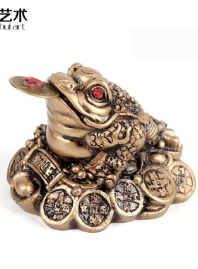 招财金蟾摆件三足金蟾蜍金蝉礼品
