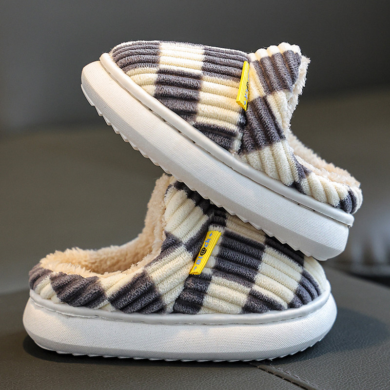 儿童棉拖鞋秋冬季保暖男童棋盘格家用室内亲子鞋女童包跟潮棉拖鞋,淘宝优惠券,粉丝福利购,淘宝优惠卷