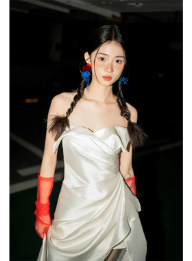 网纱长手套新娘敬酒服结婚配饰