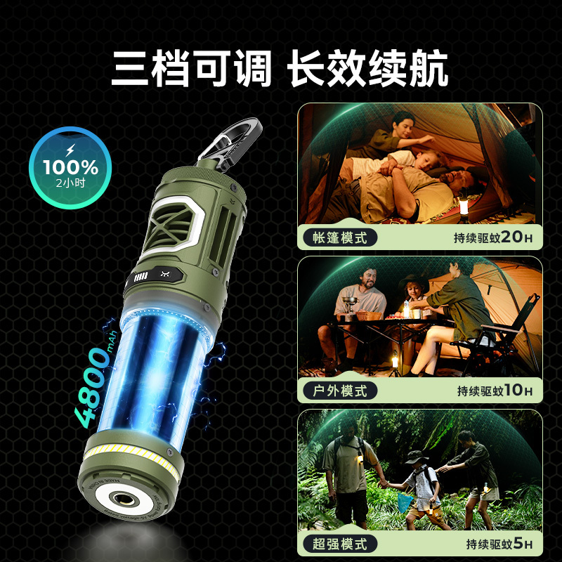 FLEXTAIL鱼尾驱蚊灯新款户外便携式驱蚊灯徒步露营营地灯神器