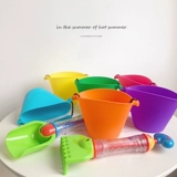 Детское складное пляжное ведро для игр в воде для игры с песком, силиконовая многоцветная игрушка для ванны