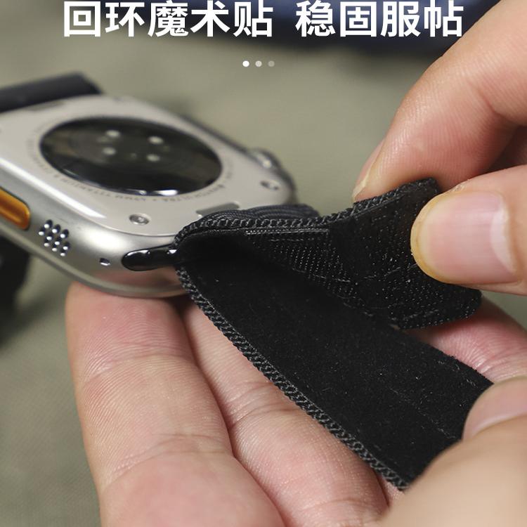 s10钛合金表带适用Apple Watch46/45mm适用iwatch表带官编织苹果手表金属商务表带透气夏季/7/8/9代高级方 - 图2