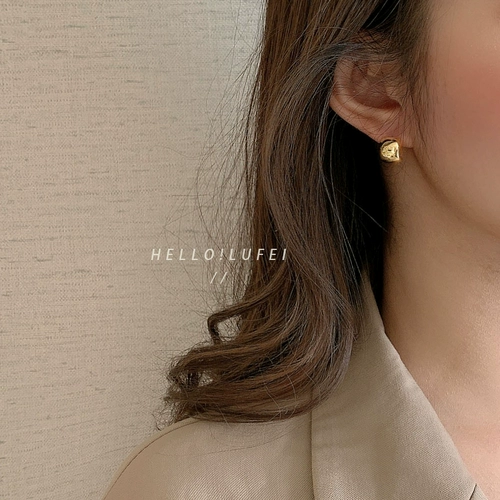 Золотые маленькие ретро серьги, французский стиль, популярно в интернете