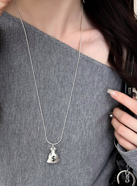 小钱袋吊坠项链女秋冬轻奢