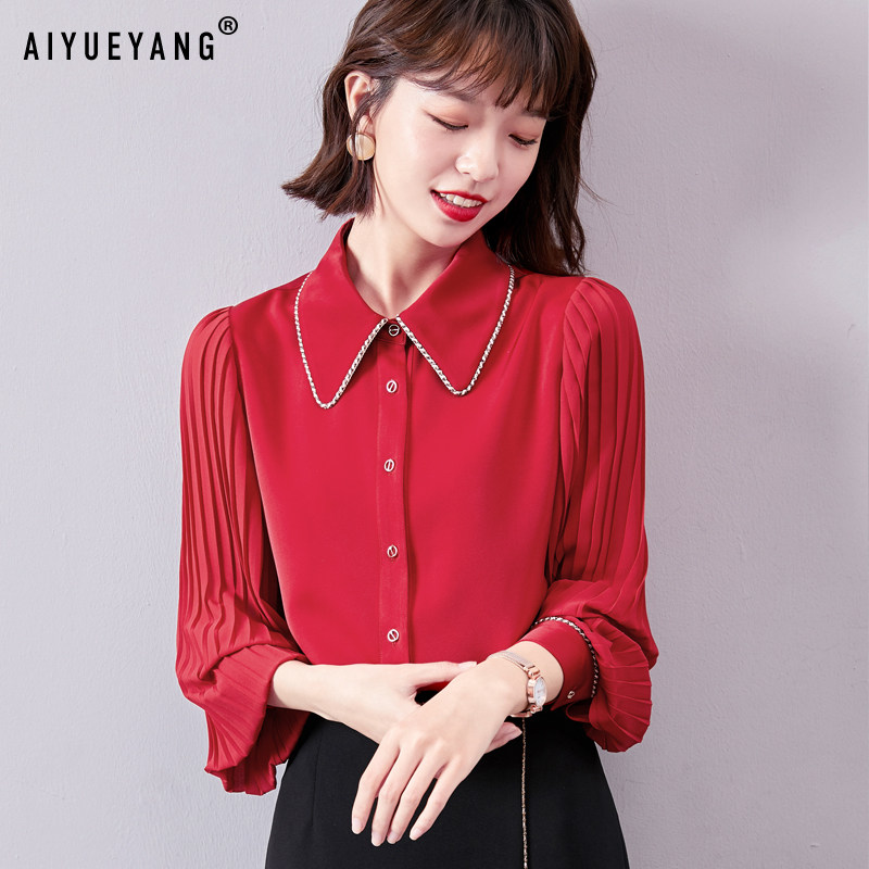 秋装女2020新款设计感小众雪纺衬衫 艾悦炀衬衫