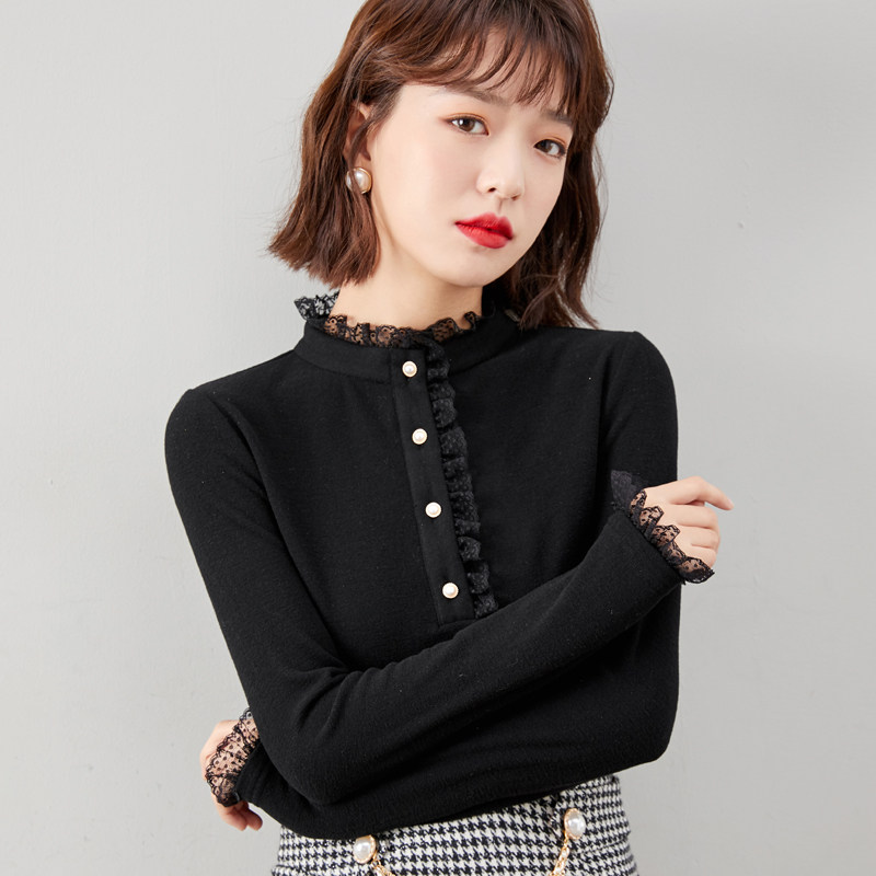 双面德绒秋冬2020年新款立领打底衫 艾悦炀T恤