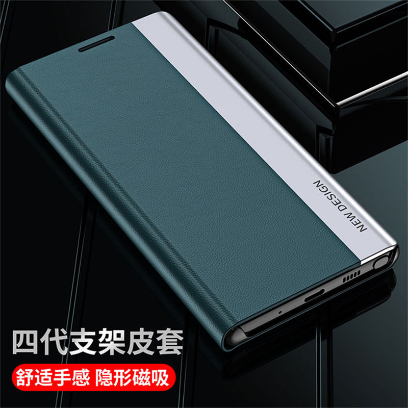 华为Y9Prime2019手机壳Y9 Prime 2019时尚潮素皮STK-L22侧翻盖式LX3电镀皮套Psmart-Z前后全包磁吸折叠带支架 - 图1