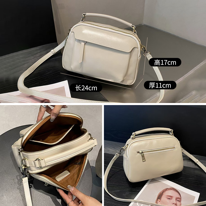 2026春季新款真皮多隔层大容量休闲包纯牛皮斜挎手提小方包女气质,淘宝优惠券,粉丝福利购,淘宝优惠卷