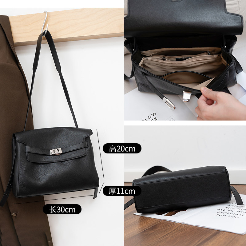 2026春季新款真皮宽肩带休闲包高档纯牛皮大容量单肩斜挎包女简约,淘宝优惠券,粉丝福利购,淘宝优惠卷