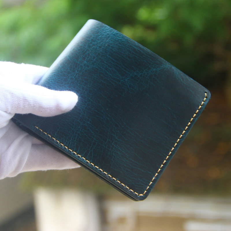 头层皮男款简约纯手工休闲横款钱包 风泊手工钱包